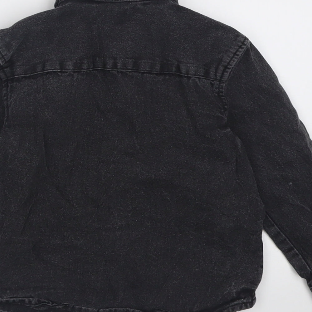 George Boys Black  Cotton Basic Button-Up Size 12-18 Months Collared Button