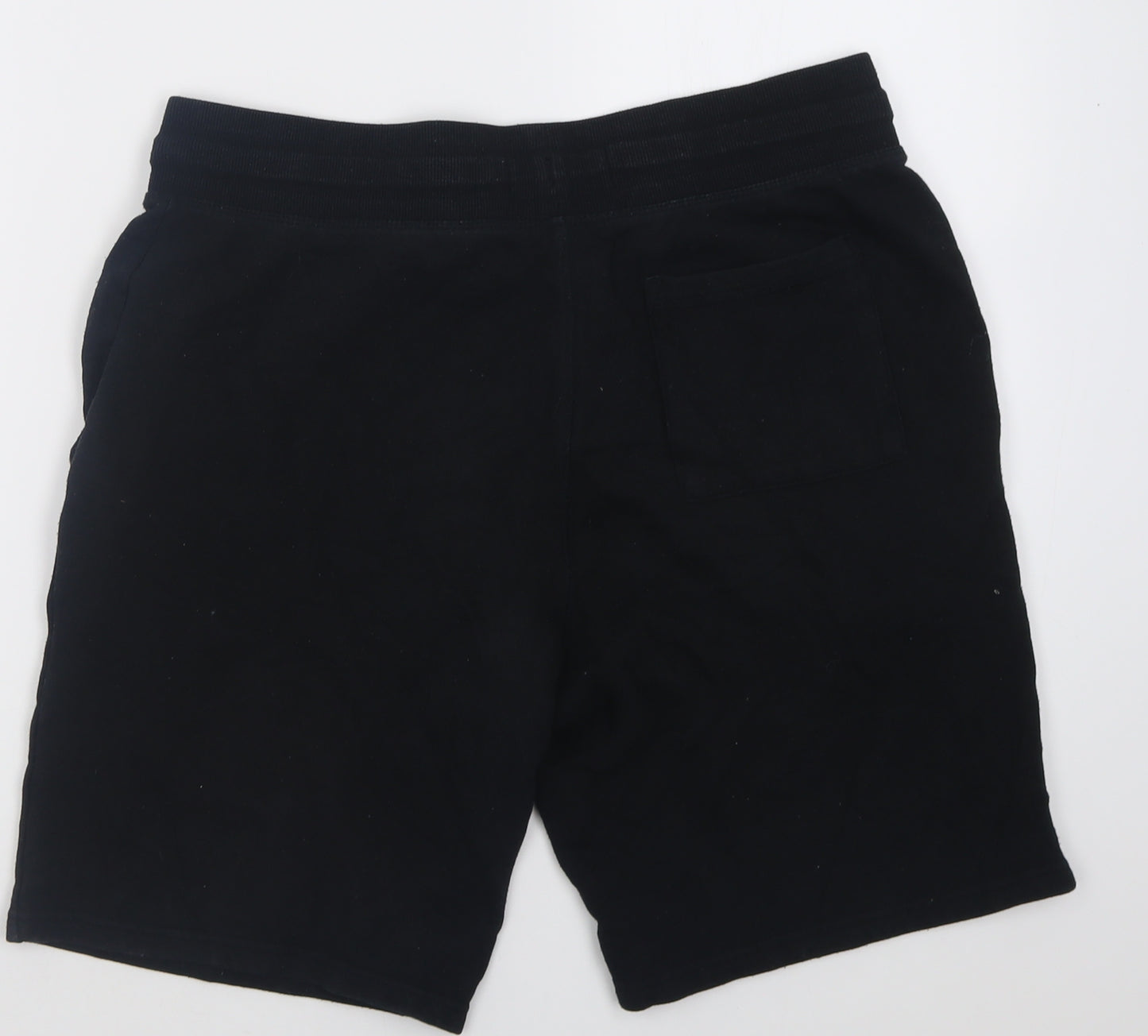 F&F Mens Black  Cotton Sweat Shorts Size M L10 in Regular Tie