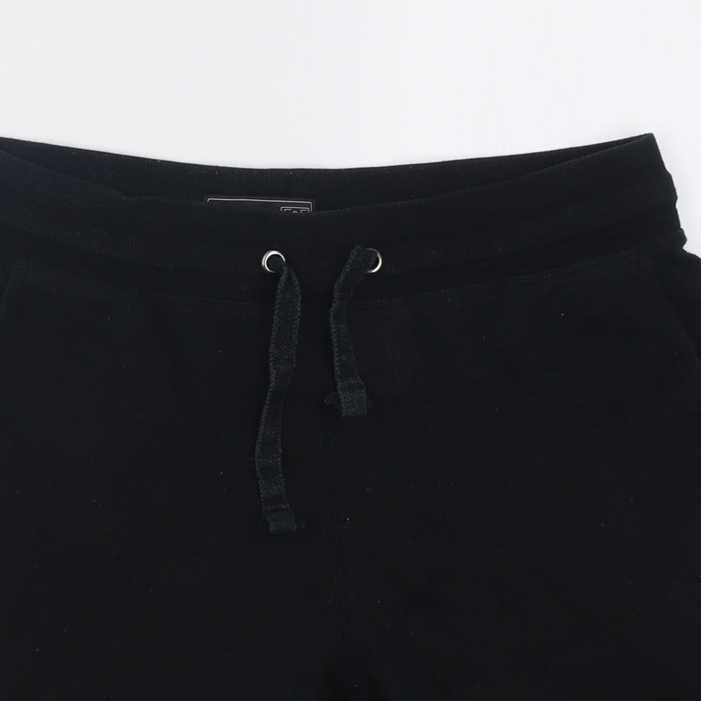 F&F Mens Black  Cotton Sweat Shorts Size M L10 in Regular Tie