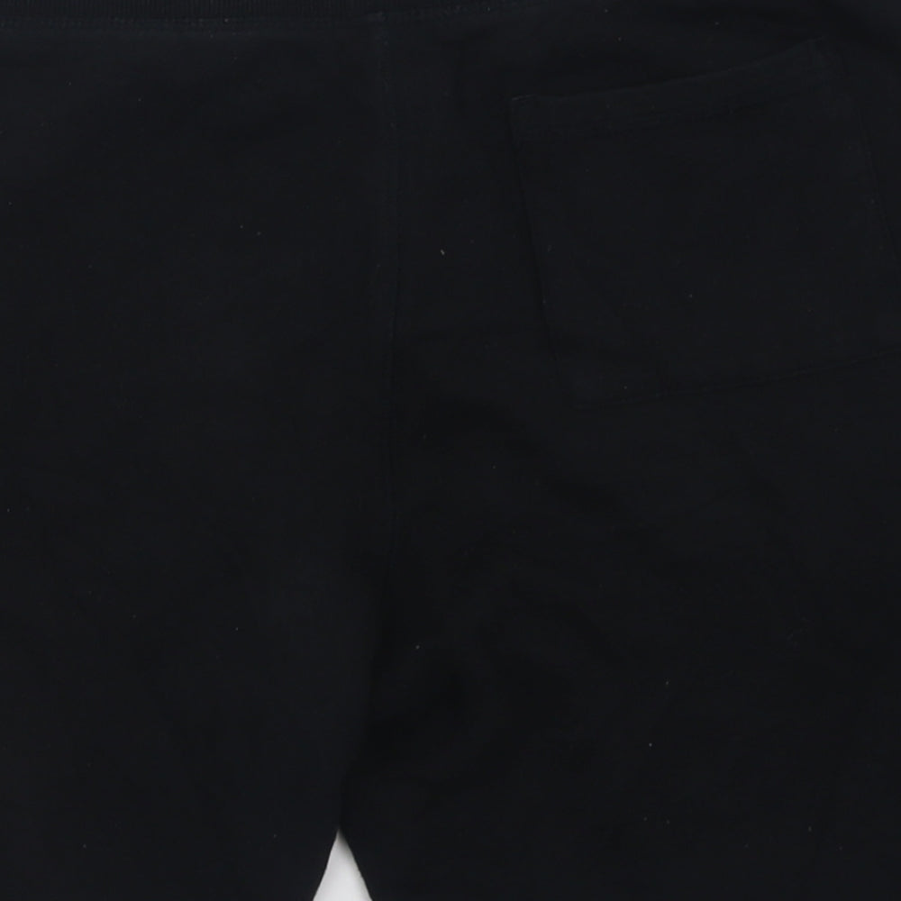 F&F Mens Black  Cotton Sweat Shorts Size M L10 in Regular Tie