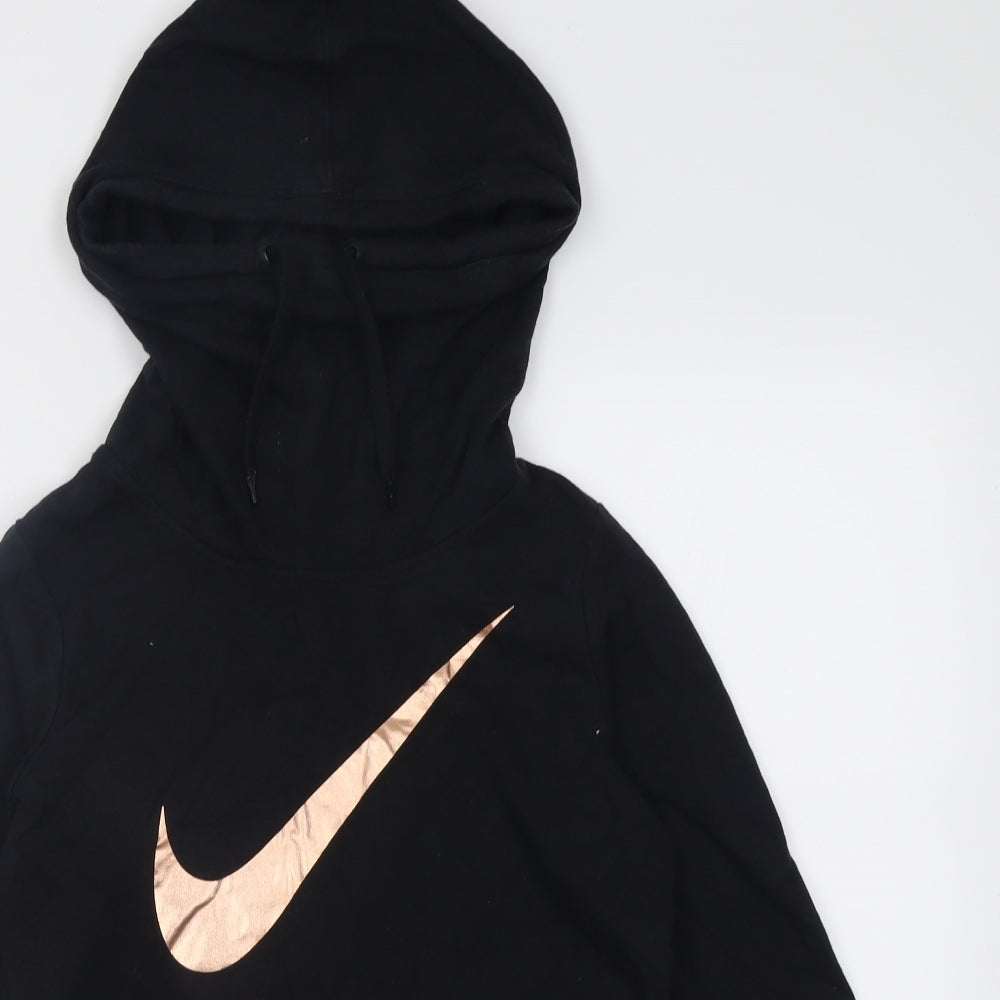 Nike Womens Black  Cotton Pullover Hoodie Size XS  Pullover