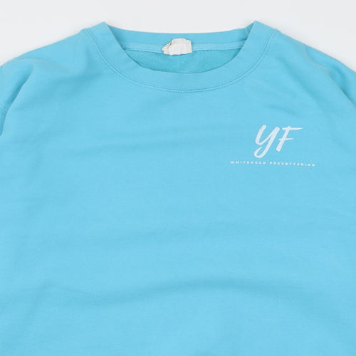 Awdis Womens Blue  Cotton Pullover Sweatshirt Size M  Pullover - whitehead presbyterian