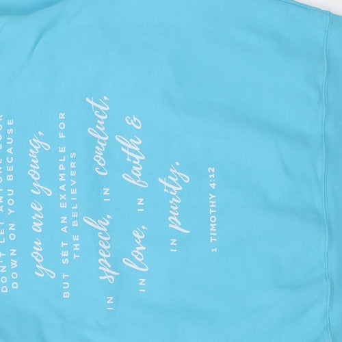 Awdis Womens Blue  Cotton Pullover Sweatshirt Size M  Pullover - whitehead presbyterian