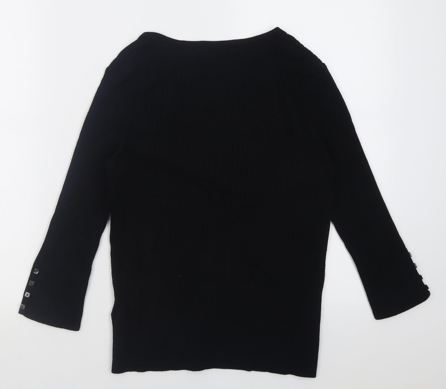 Marks and Spencer Womens Black V-Neck  Viscose Cardigan Jumper Size 14