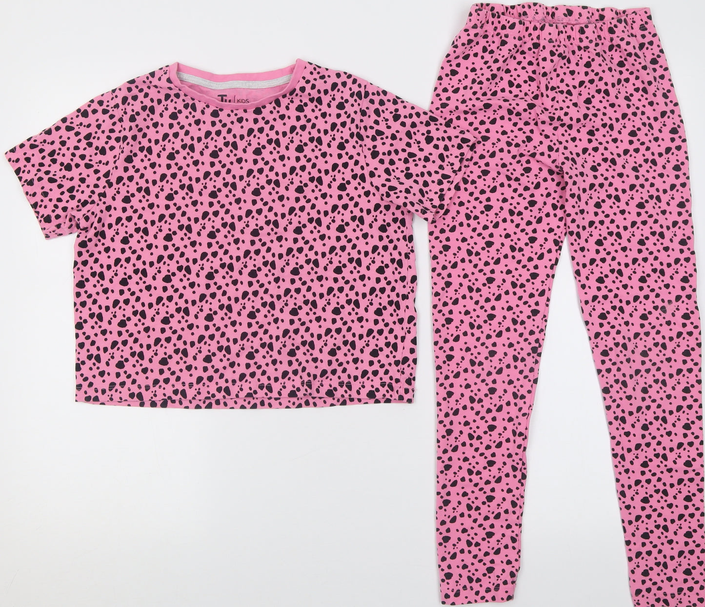 TU Girls Pink Animal Print Cotton Cami Pyjama Set Size 9-10 Years  Pullover