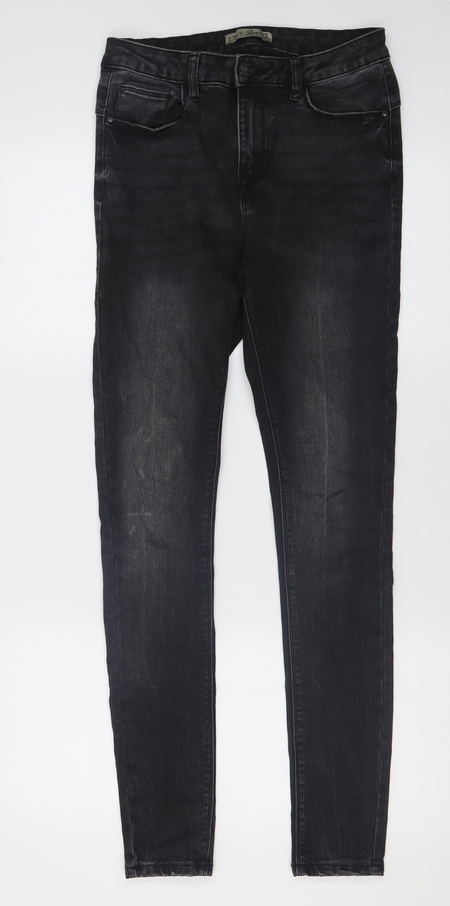 Primark Womens Black  Cotton Skinny Jeans Size 10 L30 in Regular Button