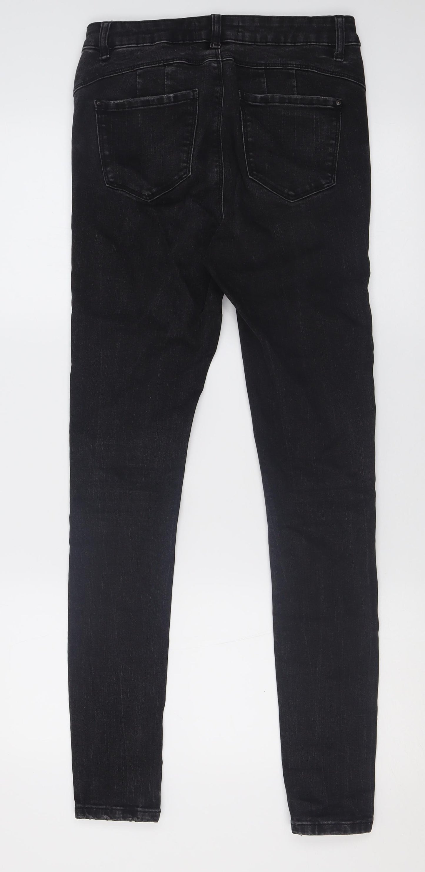 Primark Womens Black  Cotton Skinny Jeans Size 10 L30 in Regular Button