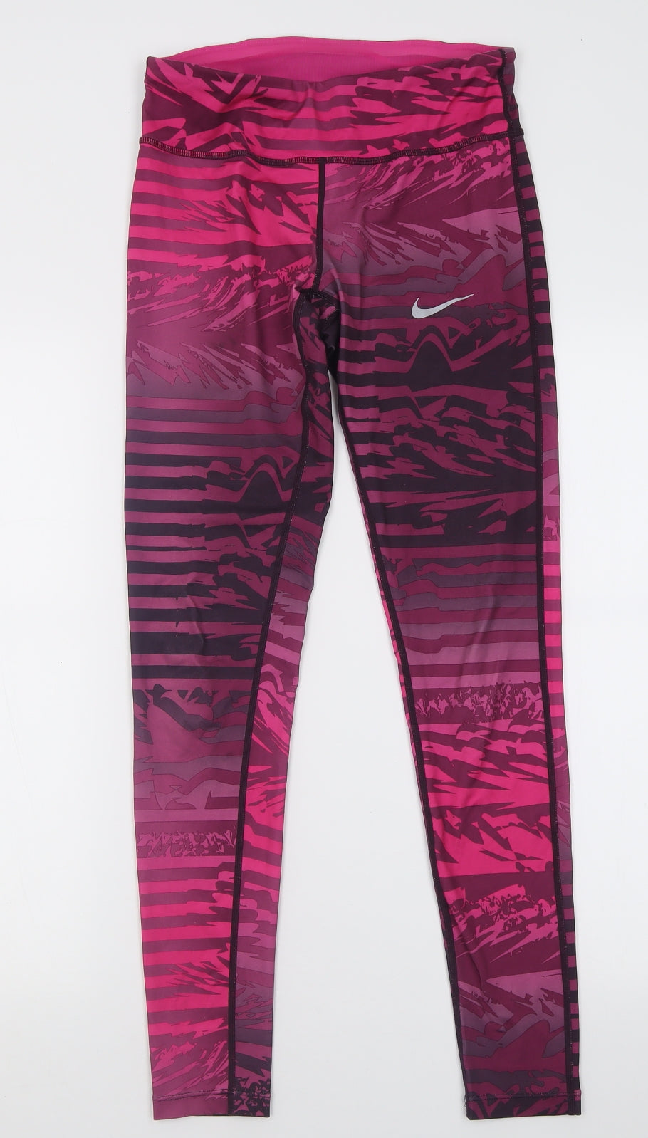 Nike Womens Pink Animal Print Polyester Capri Leggings Size S L30 in Regular Pullover