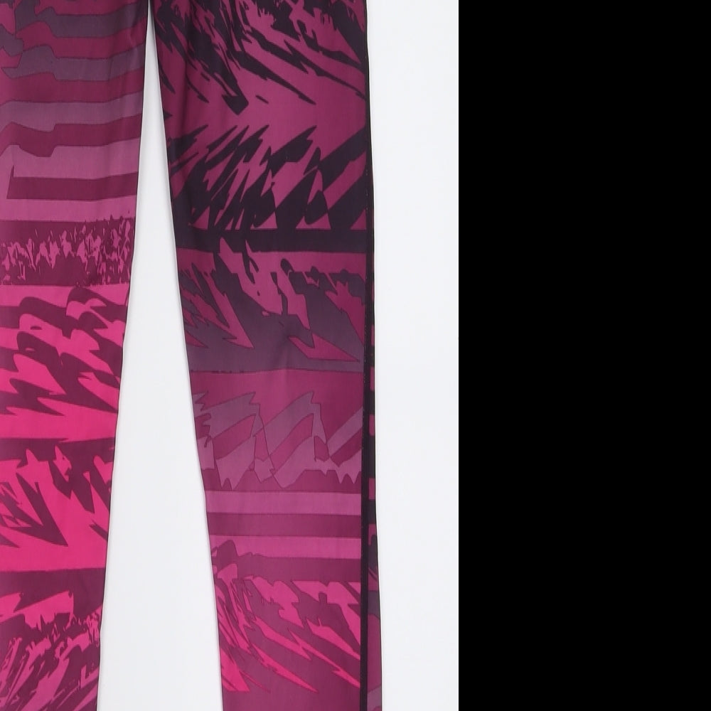 Nike Womens Pink Animal Print Polyester Capri Leggings Size S L30 in Regular Pullover