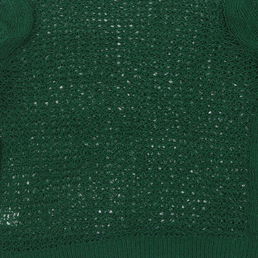Papaya Womens Green Crew Neck  Acrylic Pullover Jumper Size S