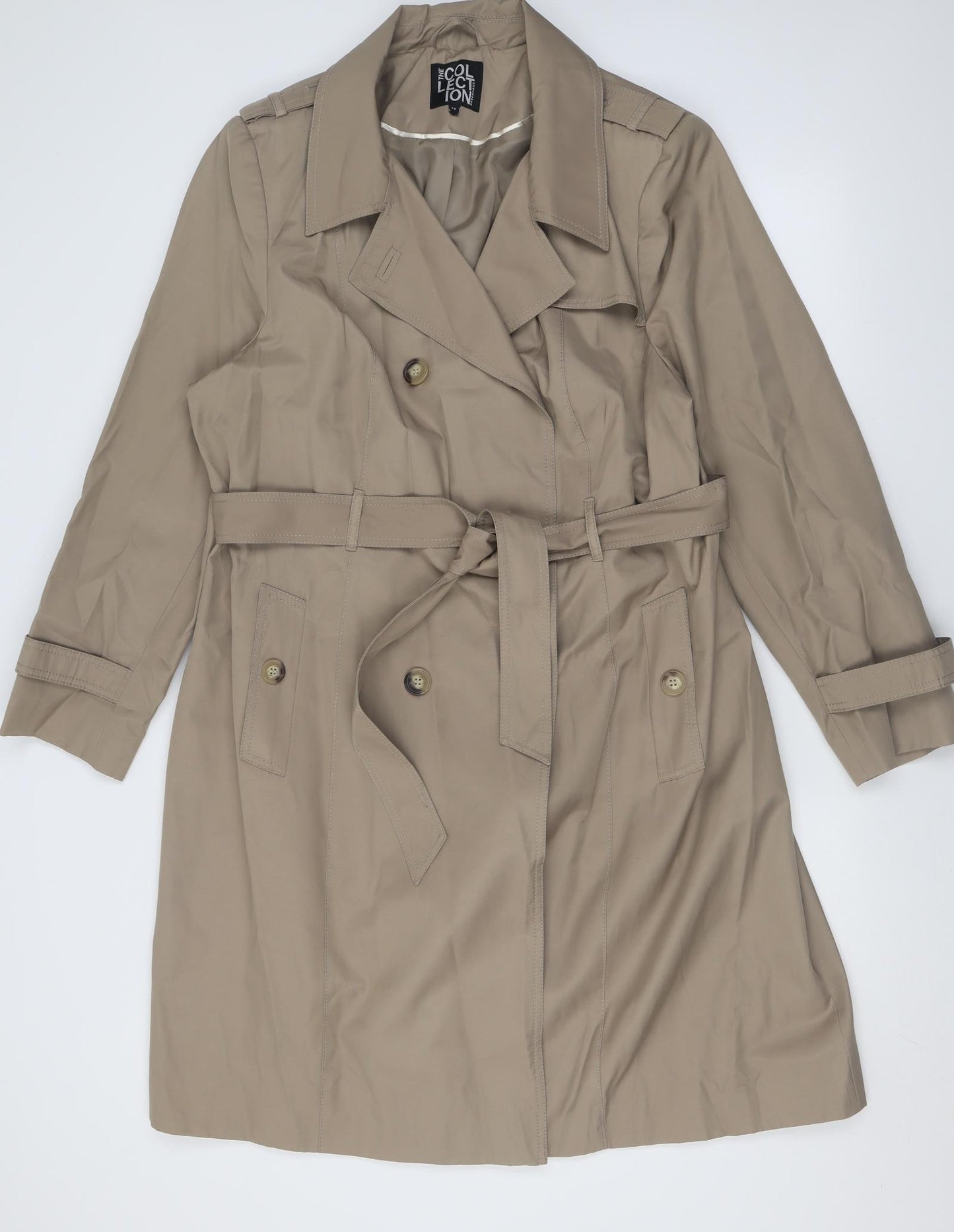 Debenhams Womens Beige   Overcoat Coat Size 20  Button