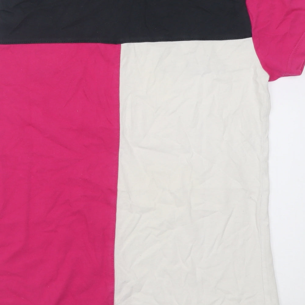 Kukri Womens Pink Colourblock Cotton Basic Polo Size 12 Collared