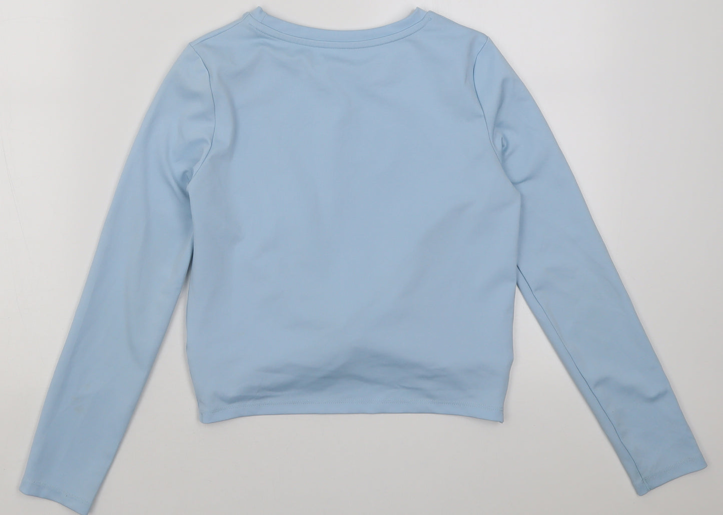 Dunnes Stores Girls Blue  Polyester Cropped Casual Size 10-11 Years Crew Neck Pullover