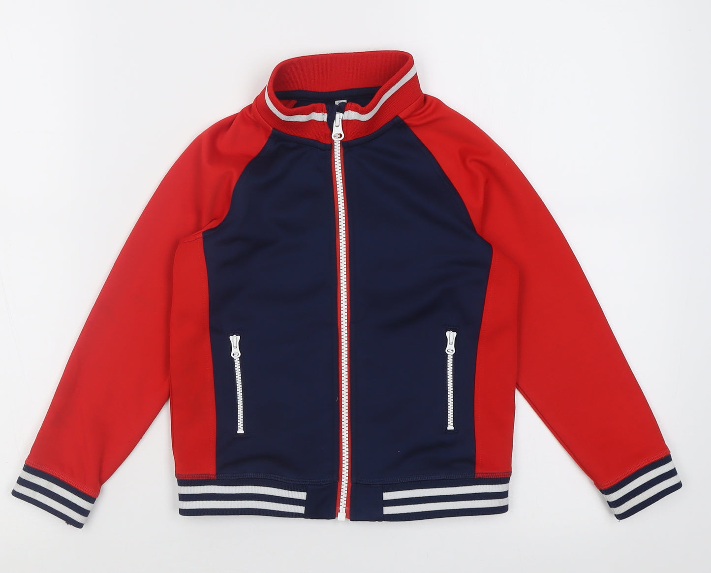 Marks and Spencer Boys Red  Polyester Full Zip Sweatshirt Size 5-6 Years  Zip