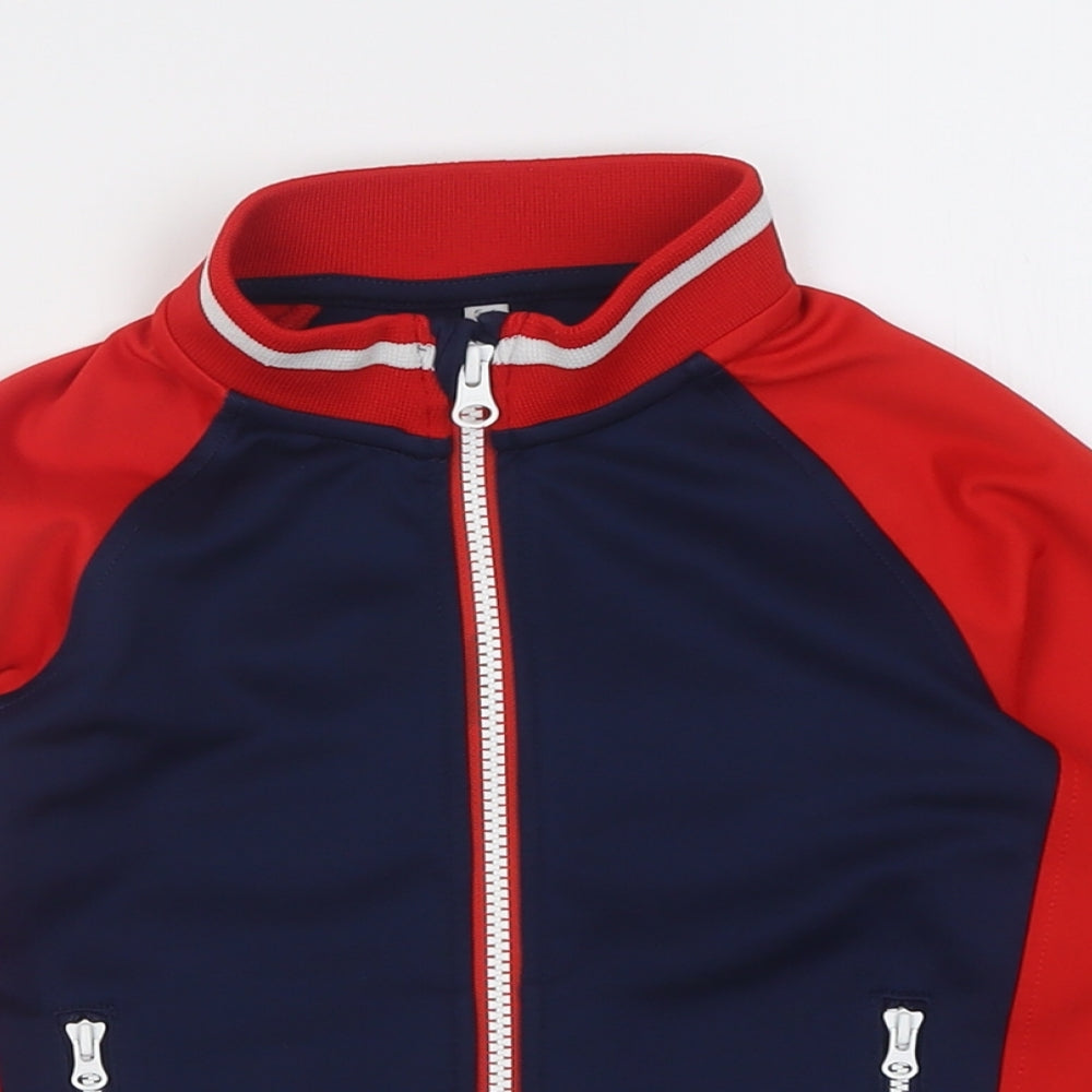 Marks and Spencer Boys Red  Polyester Full Zip Sweatshirt Size 5-6 Years  Zip
