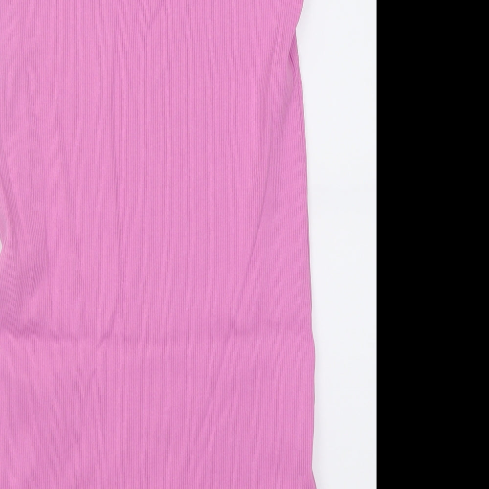 Mamalicious Womens Pink  Cotton Bodycon  Size XL  Square Neck Pullover
