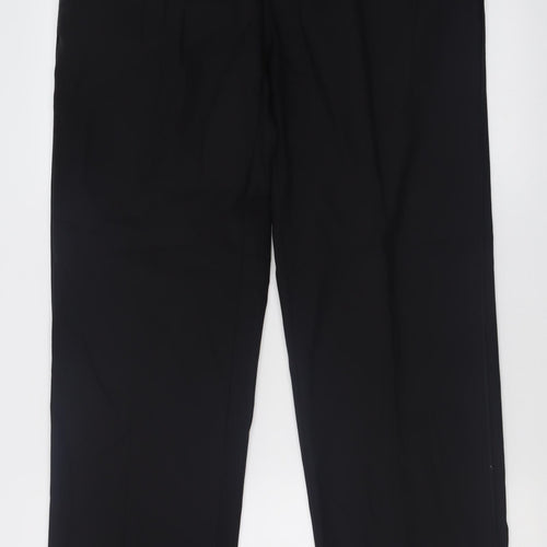 Autograph Mens Black  Wool Trousers  Size 36 L33 in Regular Hook & Eye