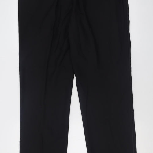 Autograph Mens Black  Wool Trousers  Size 36 L33 in Regular Hook & Eye