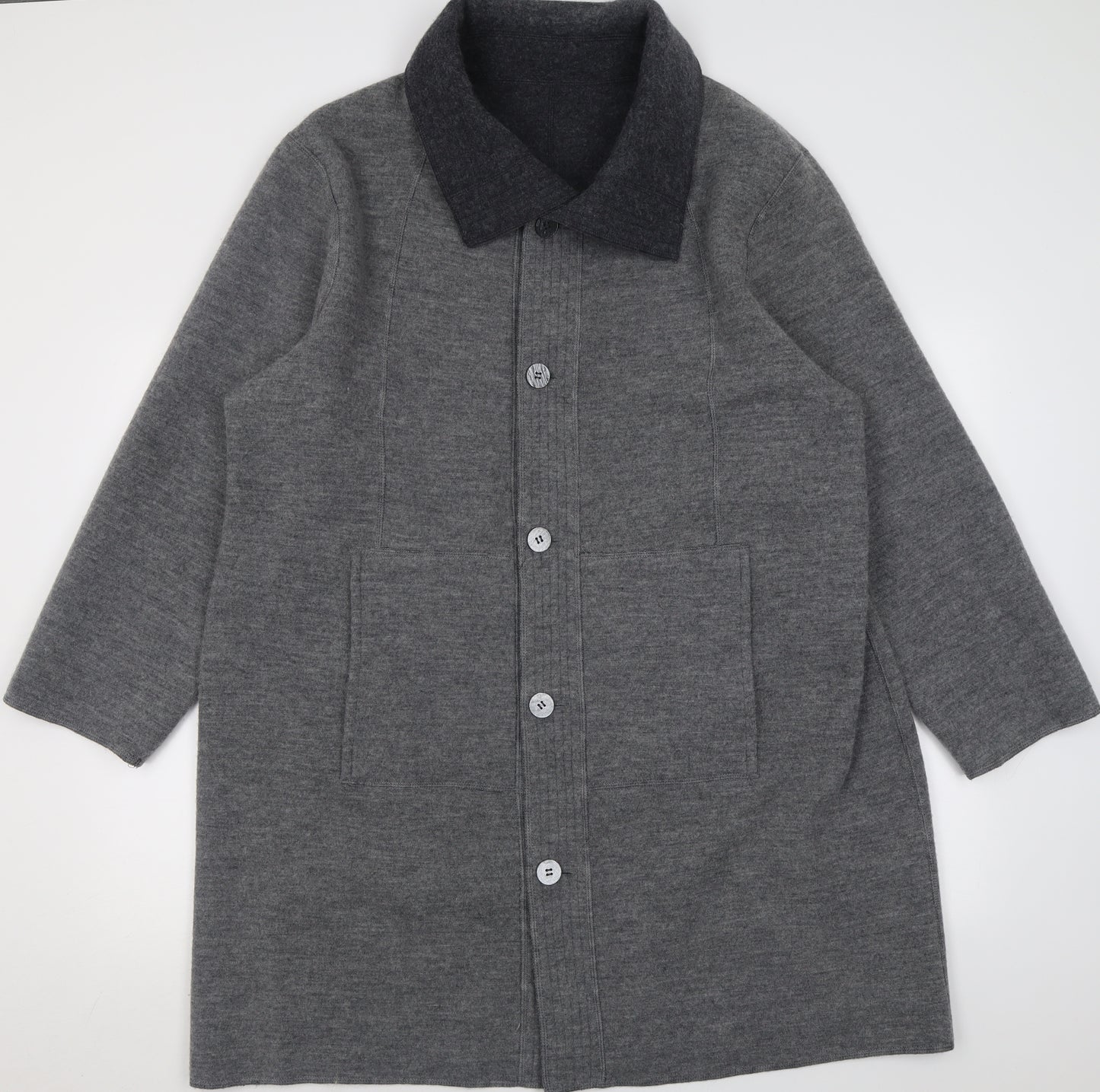 Preworn Womens Grey   Overcoat Coat Size 20  Button - Reversible