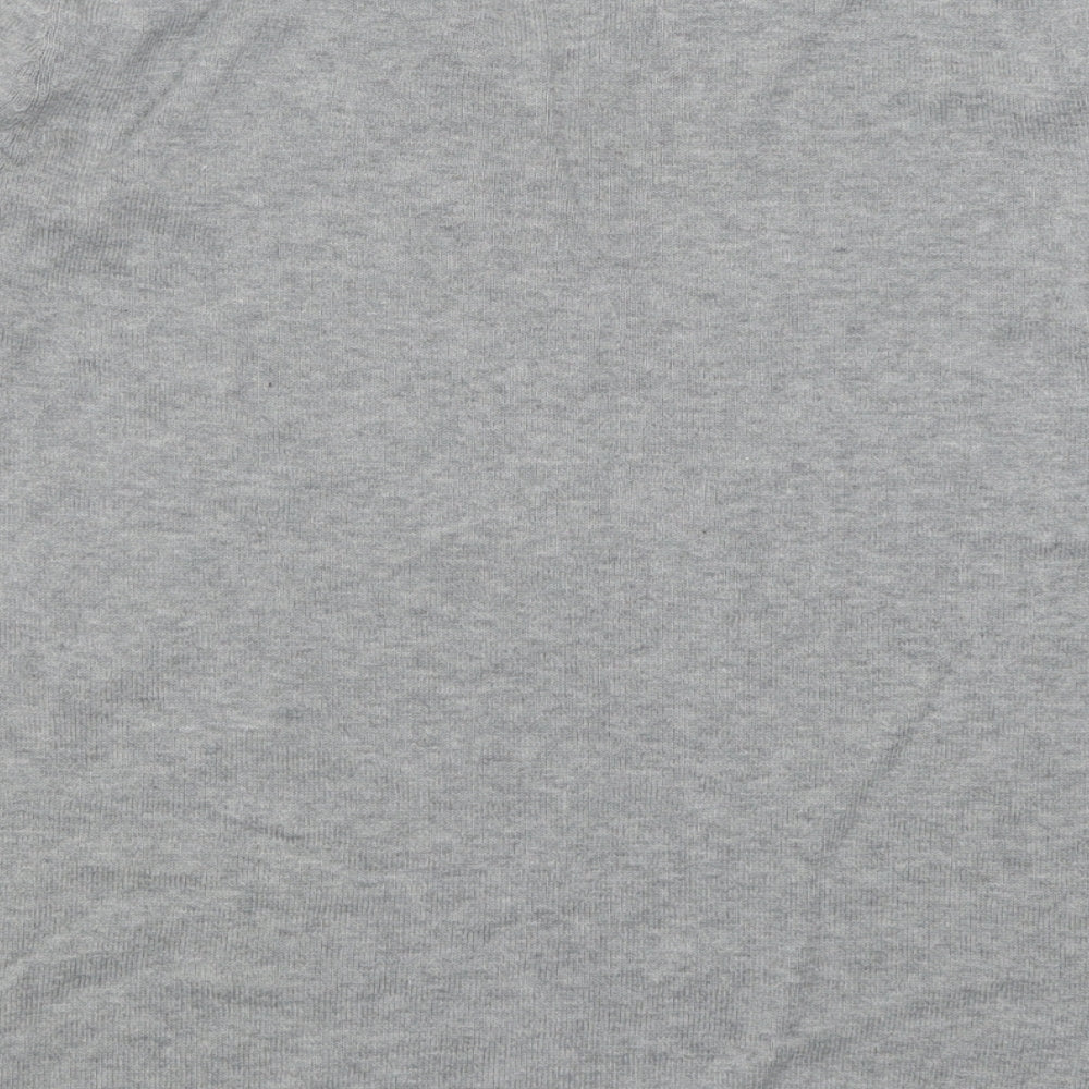 collection l Womens Grey V-Neck Striped Cotton Pullover Jumper Size 14