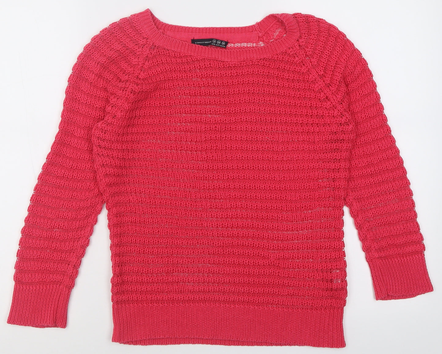 Atmosphere Womens Pink Boat Neck  Acrylic Pullover Jumper Size 10