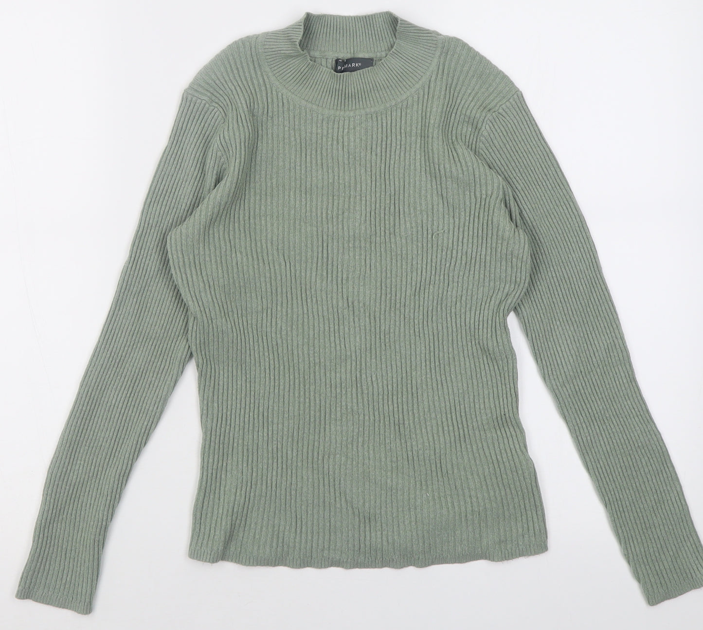 Primark Womens Green High Neck  Viscose Pullover Jumper Size L