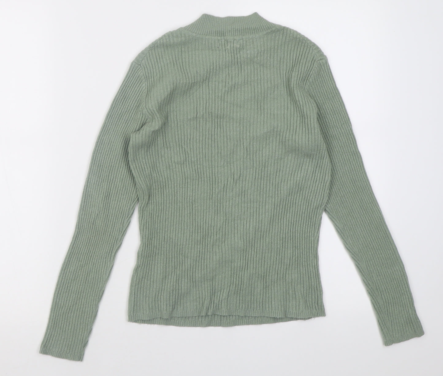 Primark Womens Green High Neck  Viscose Pullover Jumper Size L