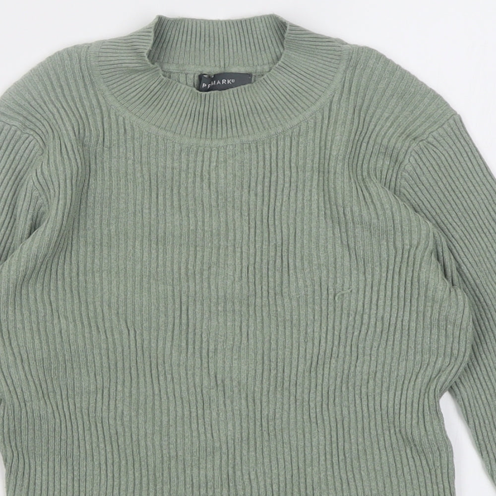 Primark Womens Green High Neck  Viscose Pullover Jumper Size L