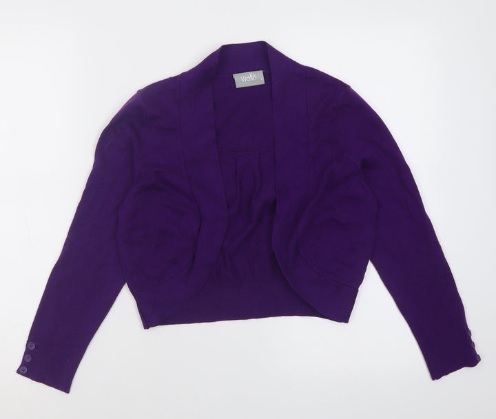 Wallis Womens Purple V-Neck Cotton Cardigan Jumper Size S