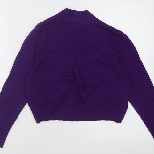 Wallis Womens Purple V-Neck  Cotton Cardigan Jumper Size S