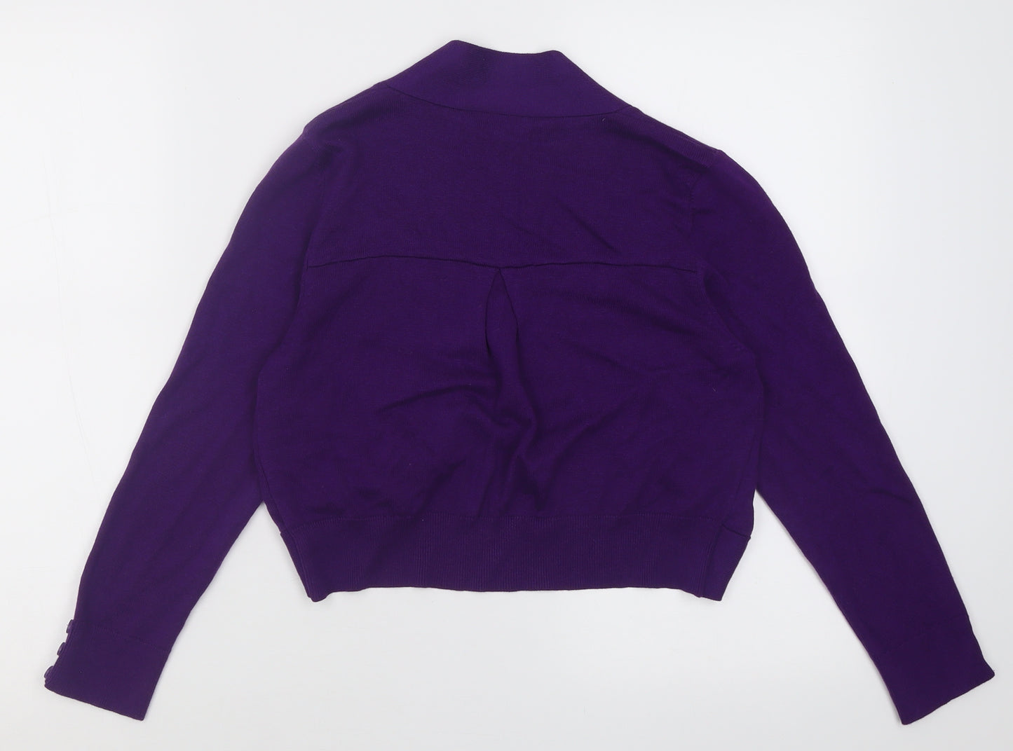 Wallis Womens Purple V-Neck  Cotton Cardigan Jumper Size S