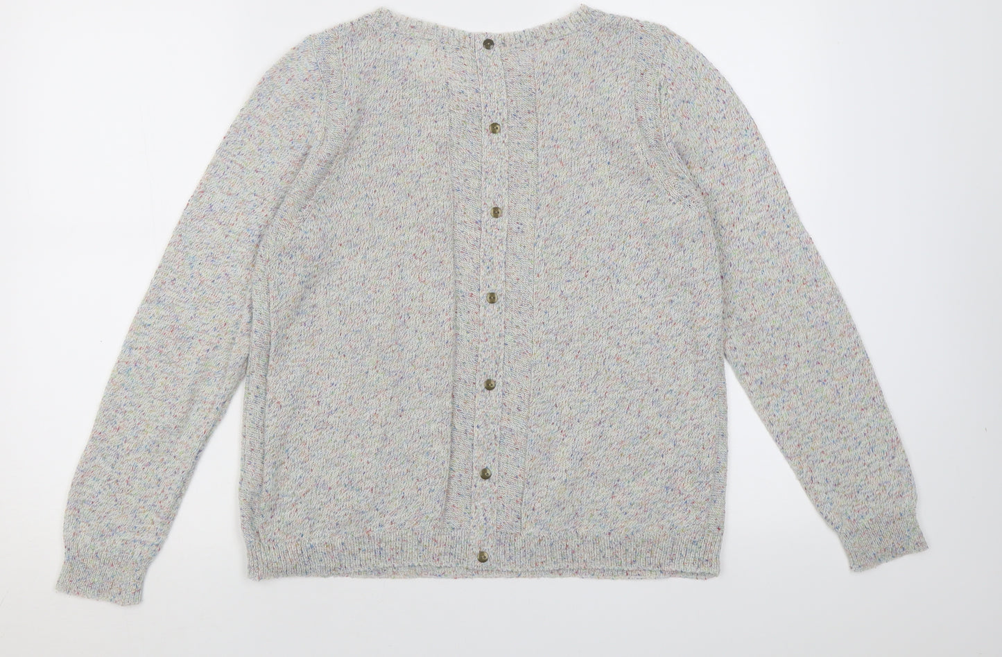 Indigo Womens Multicoloured Crew Neck  Acrylic Pullover Jumper Size 14