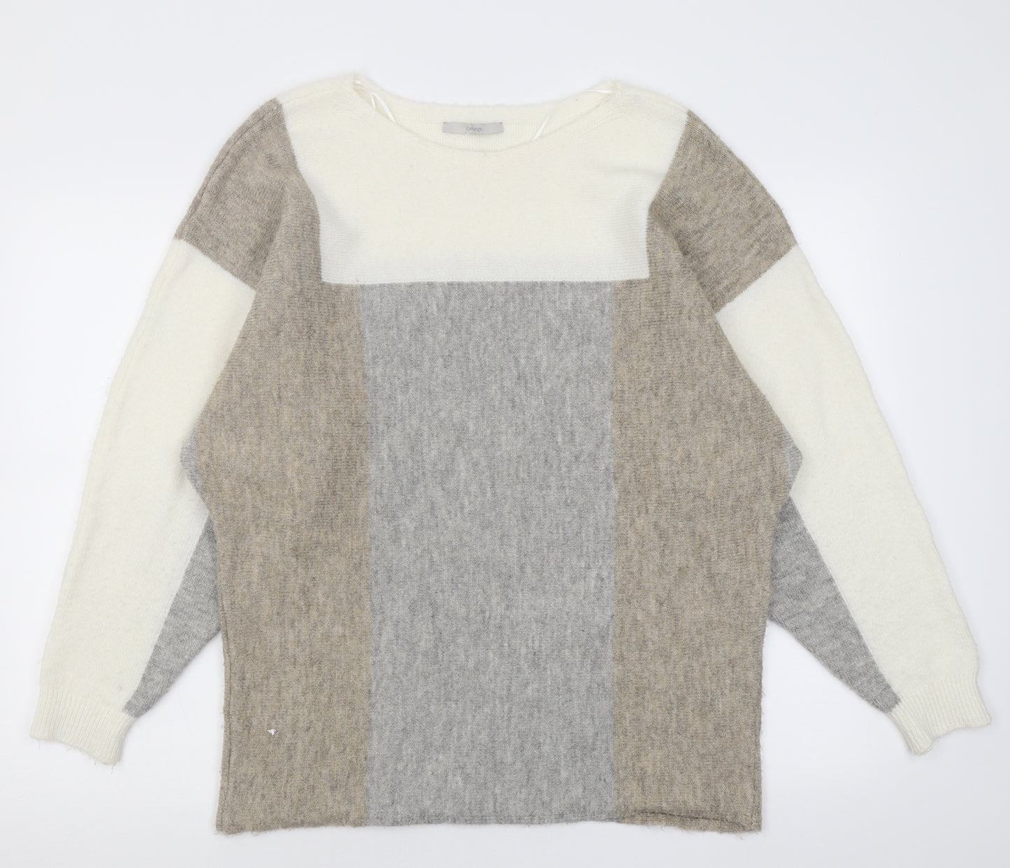 George Womens Grey Crew Neck  Acrylic Pullover Jumper Size M