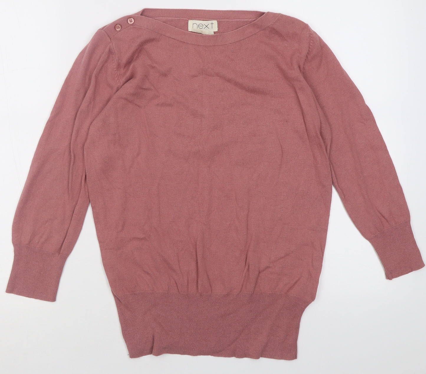 NEXT Womens Pink Crew Neck  Cotton Pullover Jumper Size 10