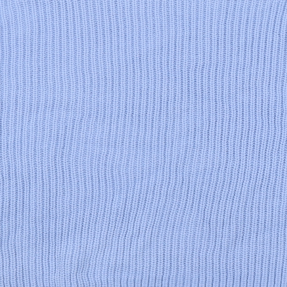 Boohoo Womens Blue Crew Neck  Acrylic Pullover Jumper Size M