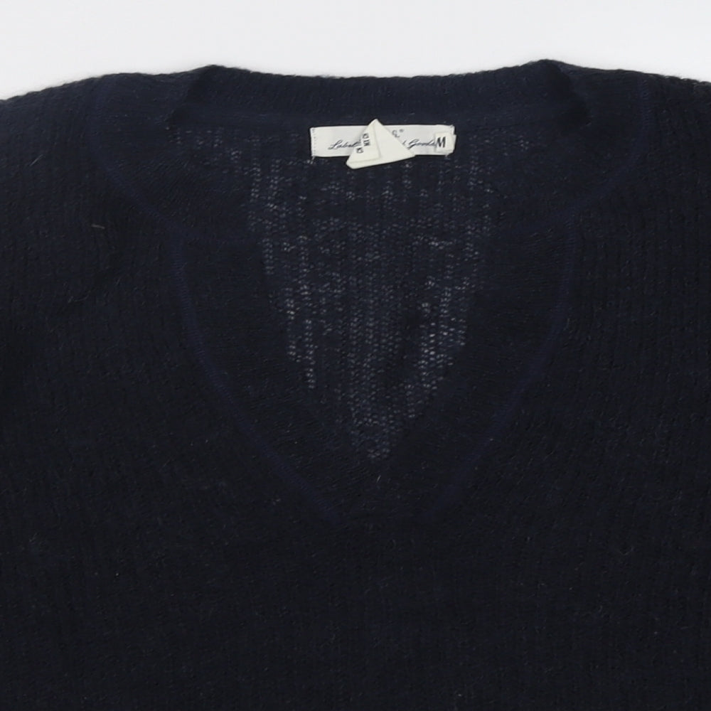 H&M Womens Black V-Neck  Acrylic Pullover Jumper Size S