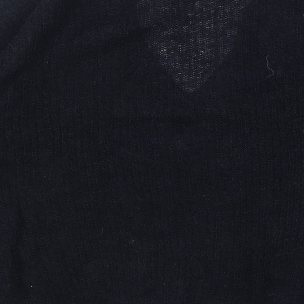 H&M Womens Black V-Neck  Acrylic Pullover Jumper Size S