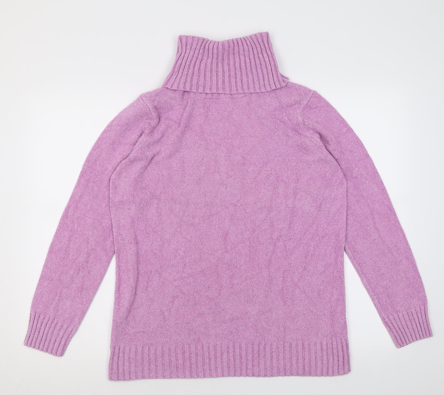 Marks and Spencer Womens Purple Roll Neck  Viscose Pullover Jumper Size 14