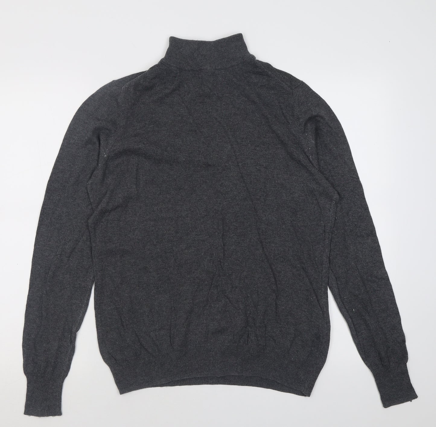 Warehouse Womens Grey High Neck  Cotton Pullover Jumper Size 14