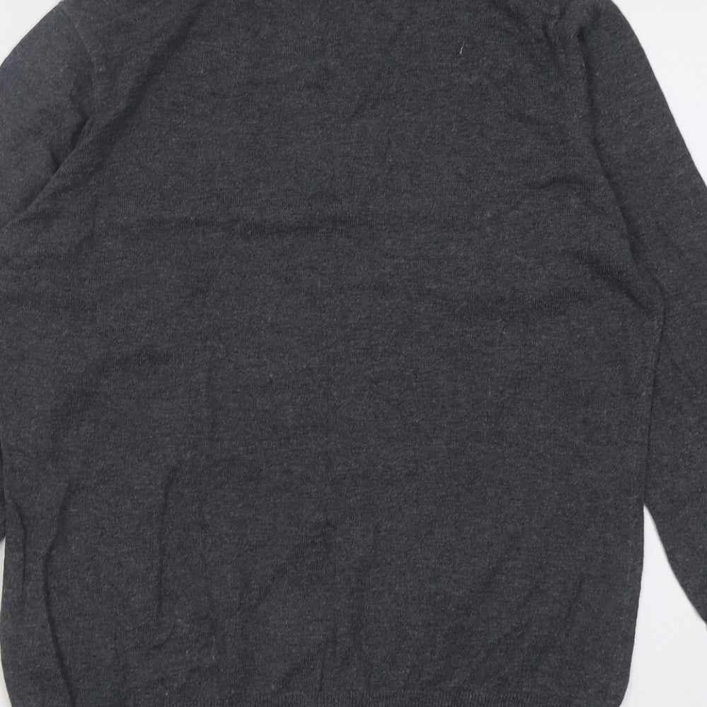 Warehouse Womens Grey High Neck  Cotton Pullover Jumper Size 14