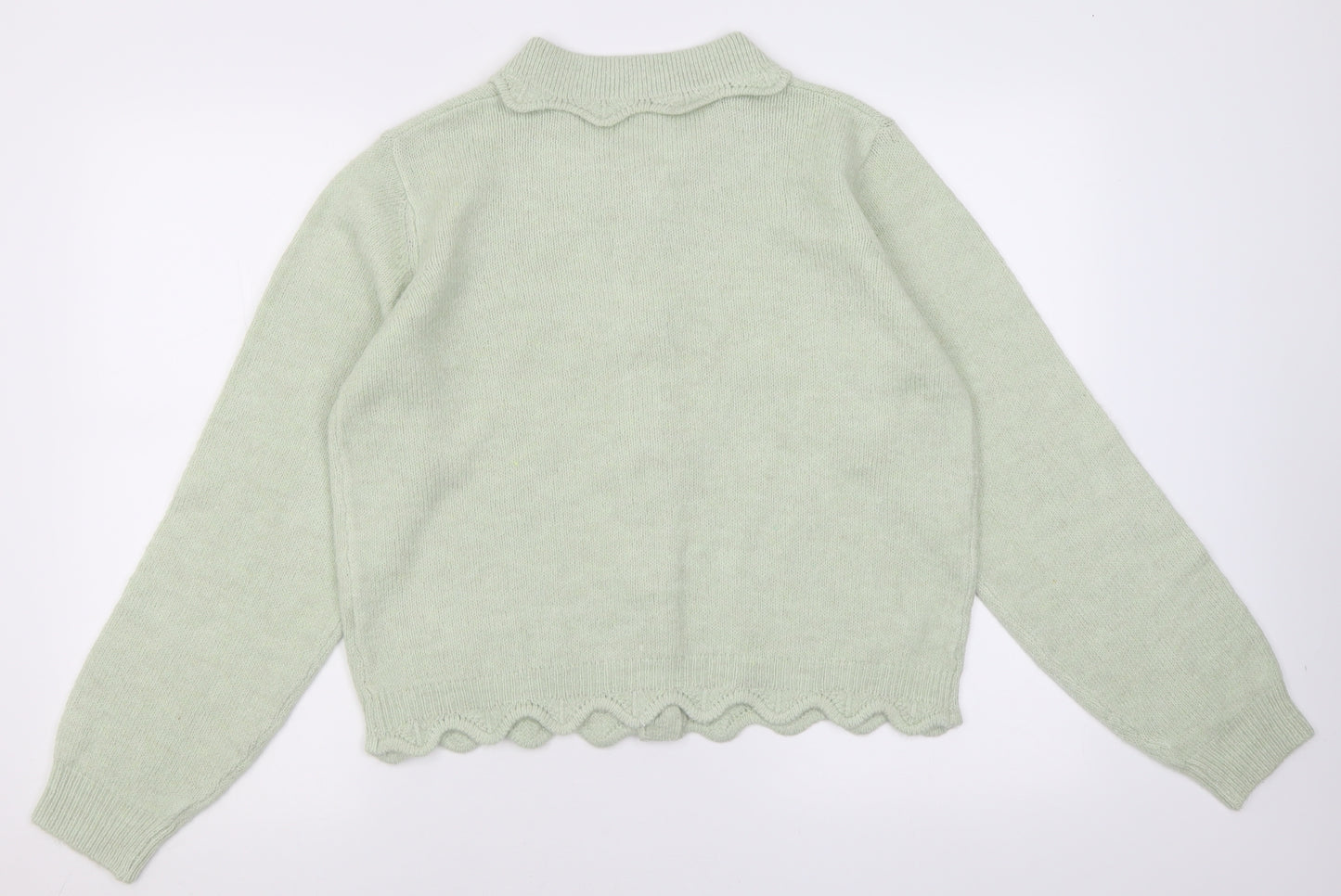 George Womens Green Collared  Acrylic Cardigan Jumper Size 14