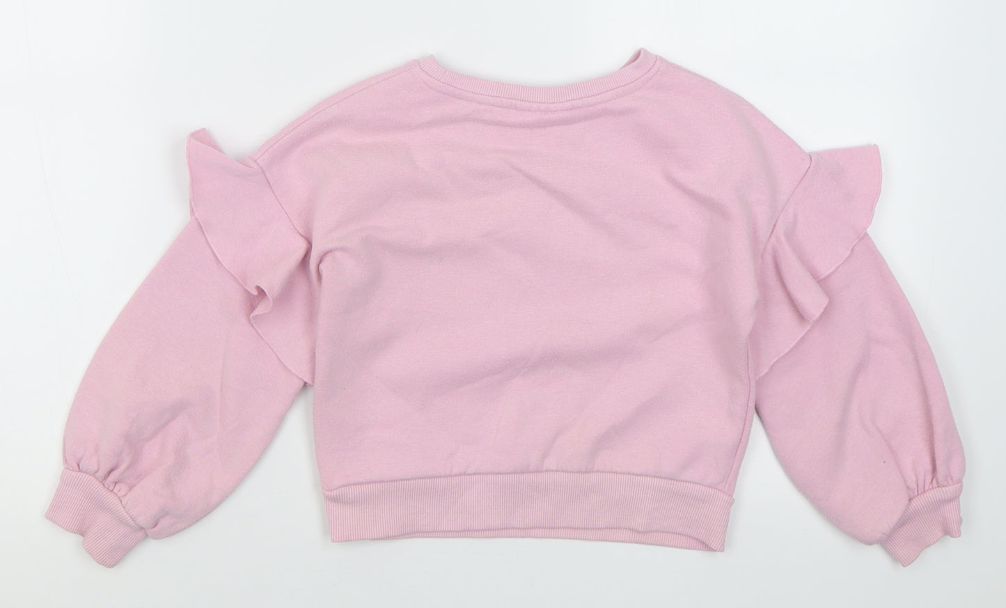 Matalan Girls Pink  Cotton Pullover Sweatshirt Size 6 Years  Pullover