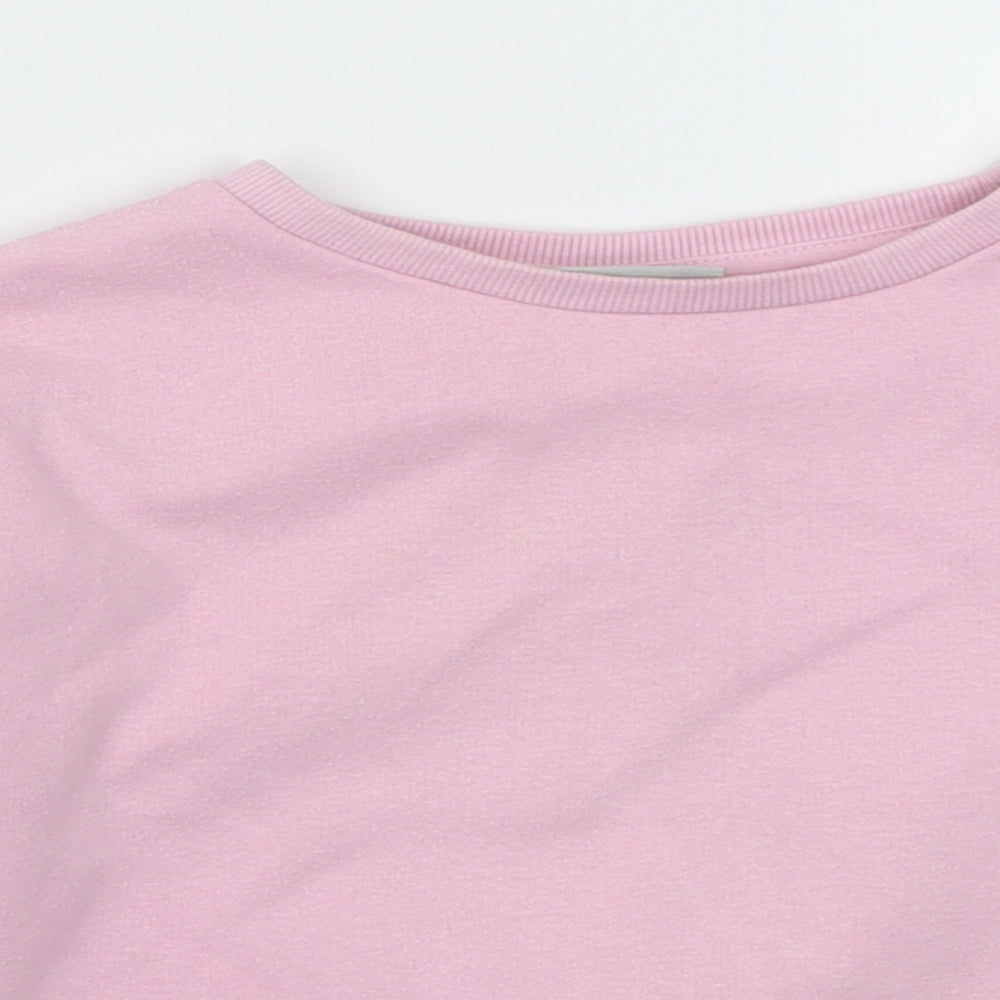 Matalan Girls Pink  Cotton Pullover Sweatshirt Size 6 Years  Pullover