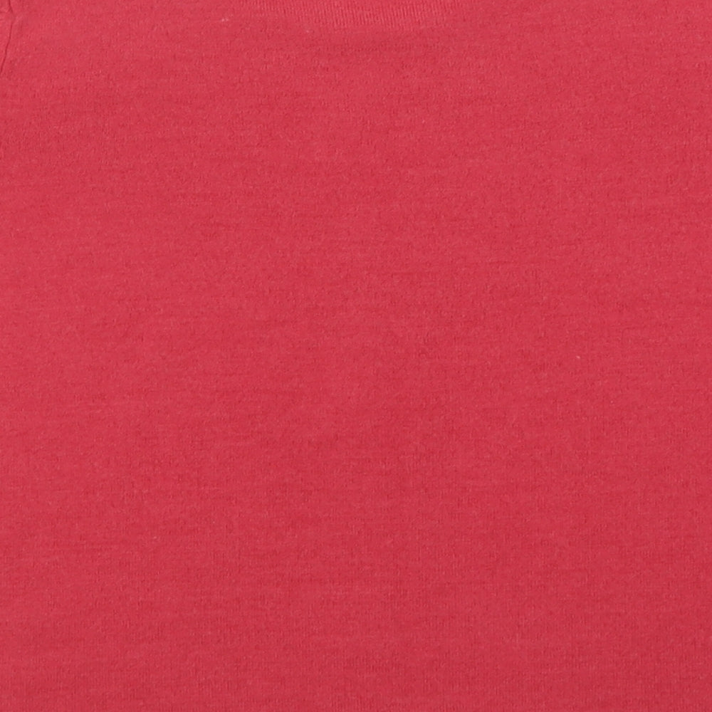 Classic Womens Pink Crew Neck  Acrylic Pullover Jumper Size 16