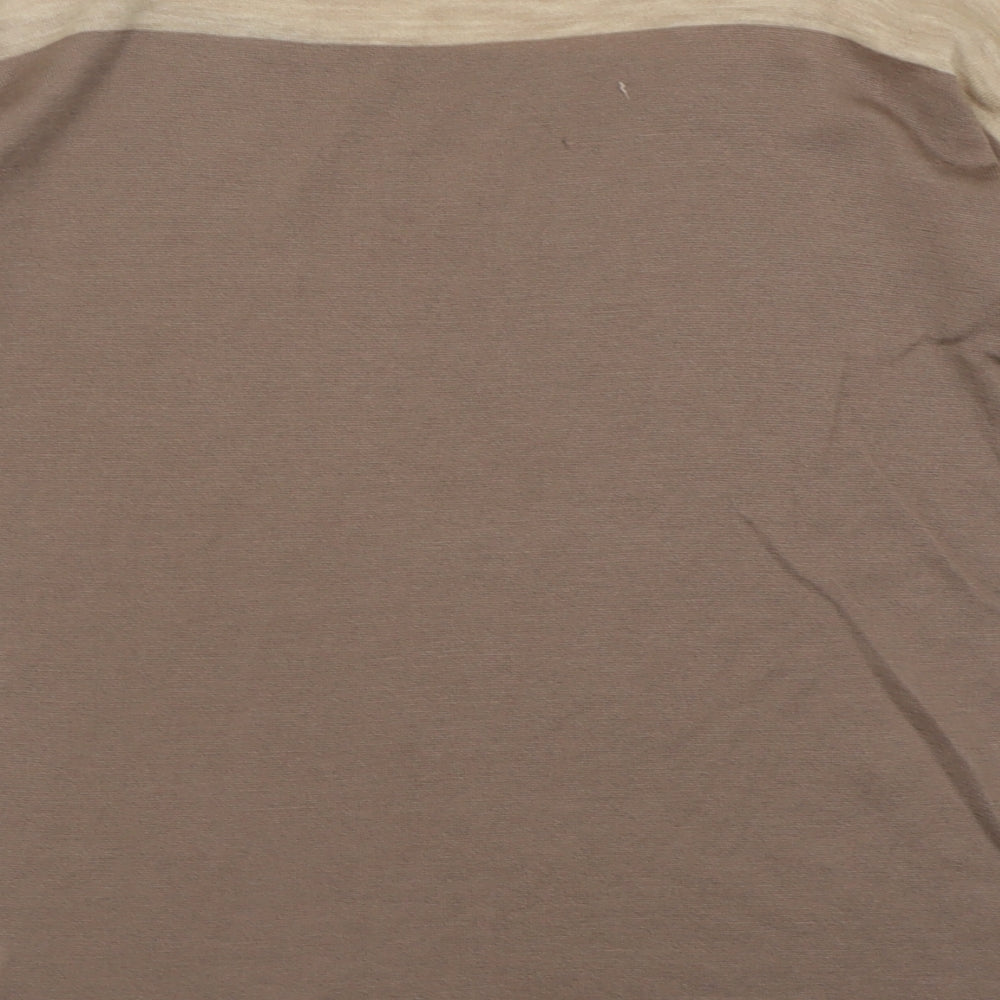 Episode Womens Brown Boat Neck  Wool Pullover Jumper Size S