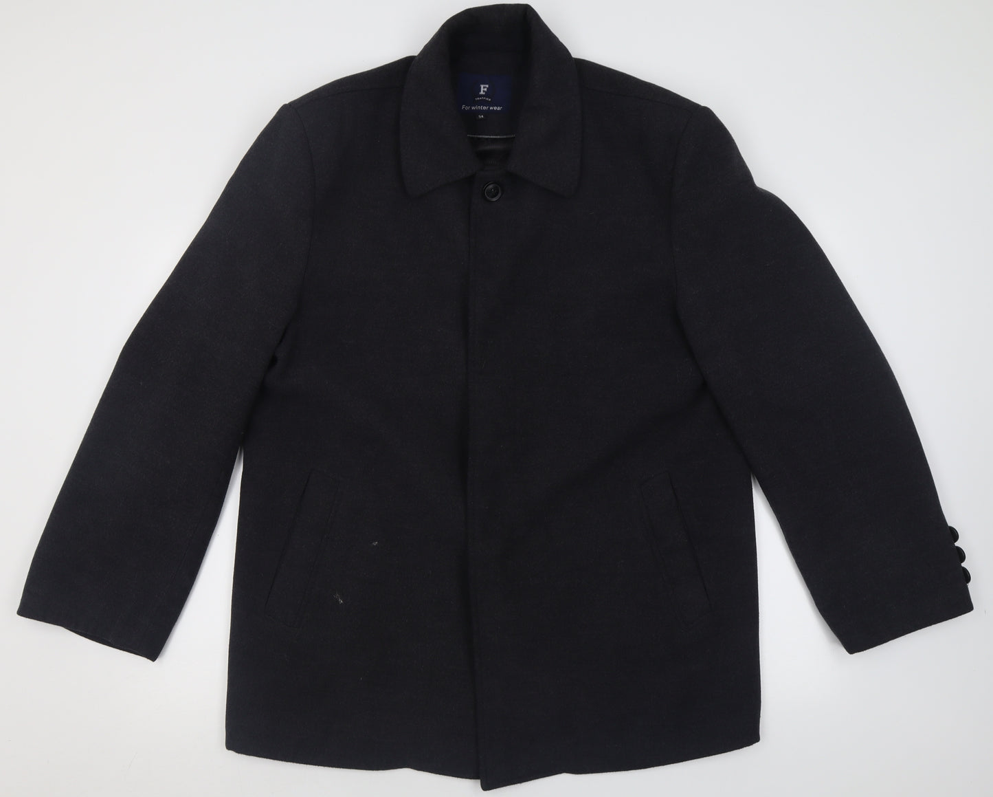 traffico Mens Grey   Overcoat Coat Size 54  Button