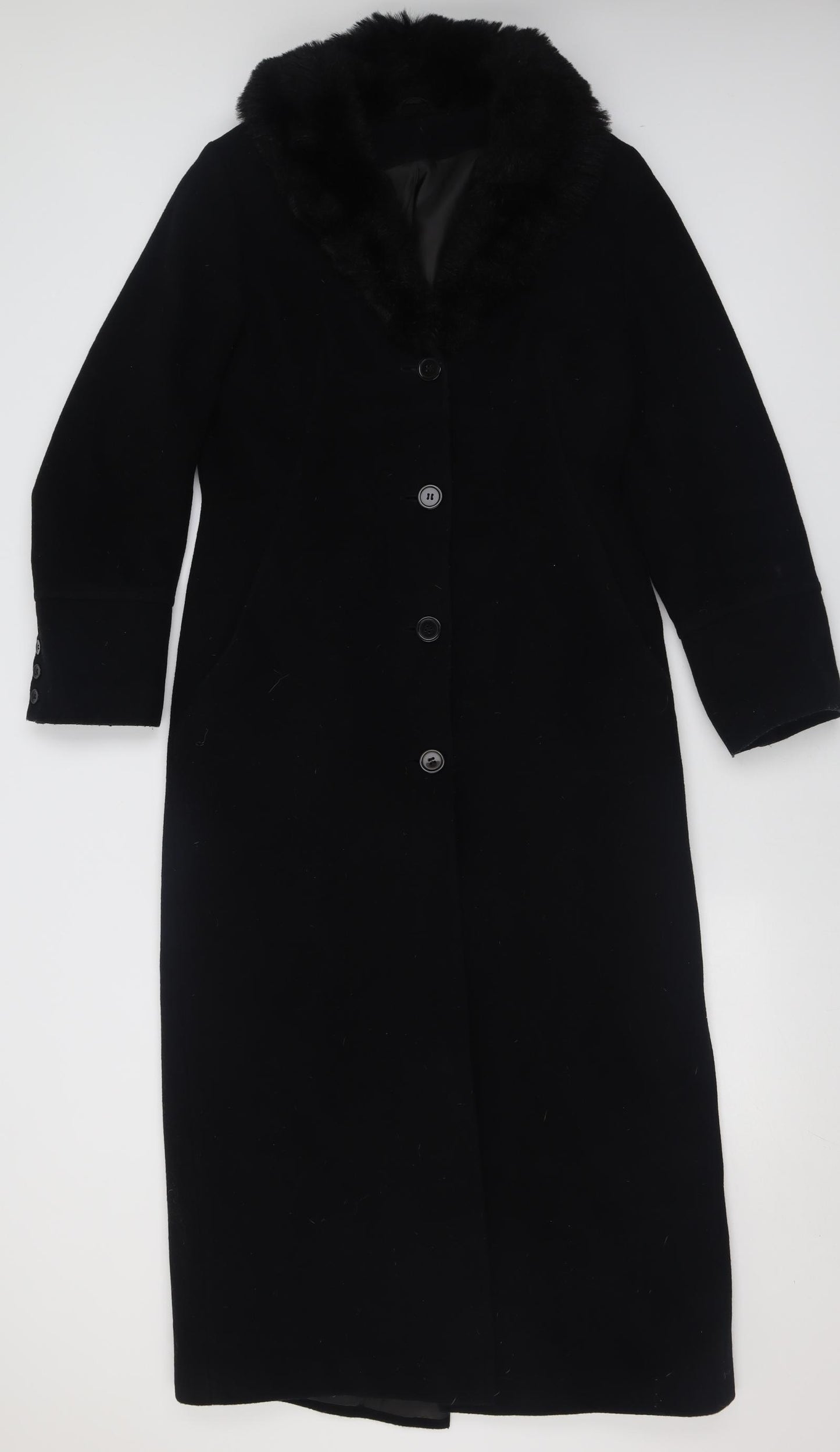 Dorothy Perkins Womens Black   Overcoat Coat Size 10  Button