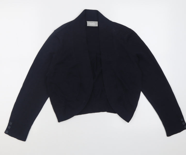 Wallis Womens Blue V-Neck Acrylic Cardigan Jumper Size S