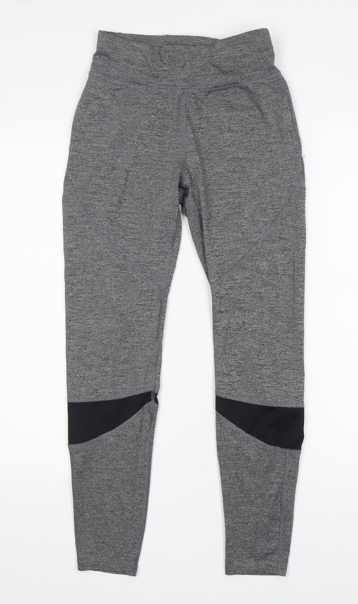 soluxe Womens Grey Polyester Compression Leggings Size S L29 in Regular