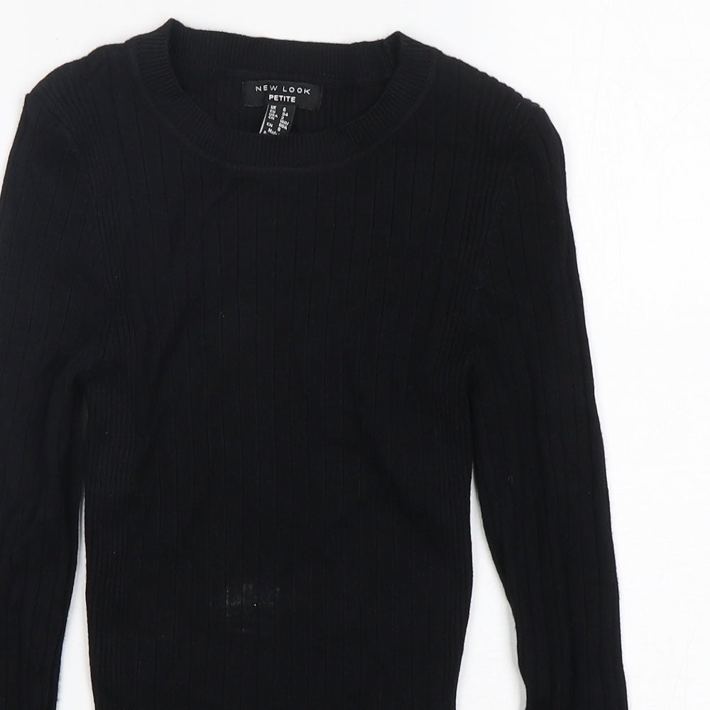 New Look Womens Black Round Neck  Viscose Pullover Jumper Size 6